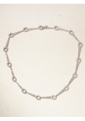 Melissa Kaye - Lola Needle Linked 18-karat White Gold Diamond Necklace - One size