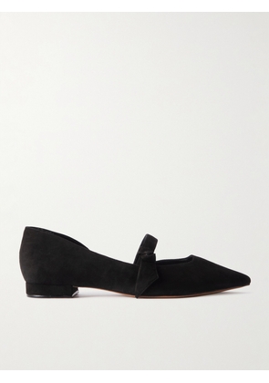 ALEXANDRE BIRMAN - Asymmetric Clarita Bow-detailed Suede Mary Jane Flats - Black - IT35,IT36,IT36.5,IT37,IT37.5,IT38,IT38.5,IT39,IT39.5,IT40,IT40.5,IT41,IT41.5,IT42