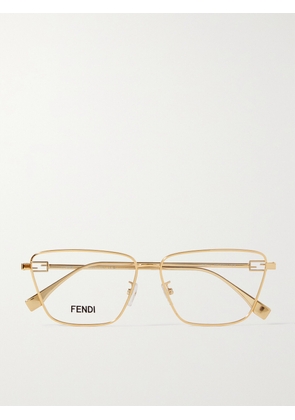 Fendi Eyewear - Baguette Square-framed Gold-tone Optical Glasses - One size