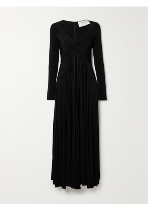 La Ligne - Twist-front Pleated Stretch-jersey Maxi Dress - Black - x small,small,medium,large,x large