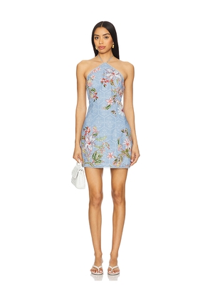 HEMANT AND NANDITA X Revolve Mini Dress in Blue. Size L. Also in S, XS, M, XL.