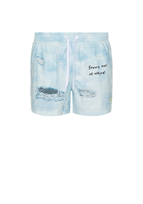 Duvin Design Jean Swim Shorts in Blue. Size L. Also in M.