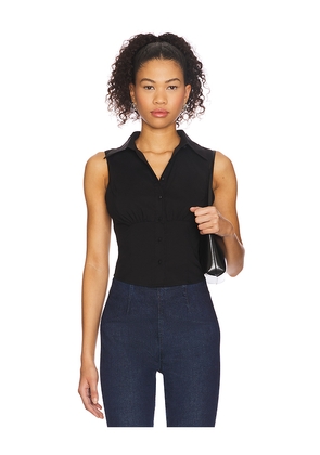 ALL THE WAYS Pattie Button Up Top in Black. Size S. Also in XL, XS.