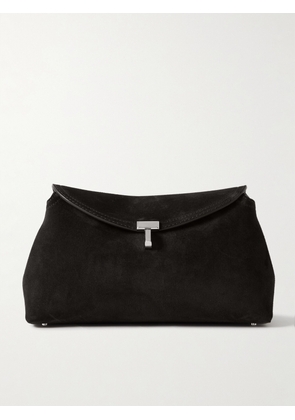 TOTEME - T-lock Suede Clutch - Brown - One size