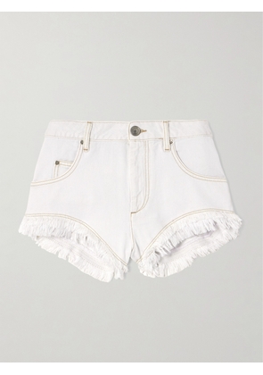 Isabel Marant - Eneidao Fringed Denim Shorts - White - FR 34,FR 36,FR 38,FR 40,FR 42,FR 44