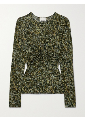 Isabel Marant - Jalila Ruched Printed Jersey Top - Yellow - FR 34,FR 36,FR 38,FR 40,FR 42,FR 44