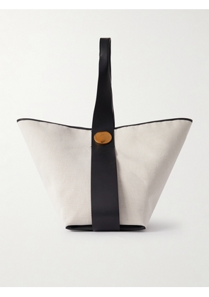 Jil Sander - Leather-trimmed Canvas Tote - Neutrals - One size