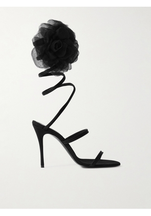 Magda Butrym - Appliquéd Grosgrain Sandals - Black - IT35,IT36,IT37,IT37.5,IT38,IT38.5,IT39,IT39.5,IT40,IT41,IT41.5