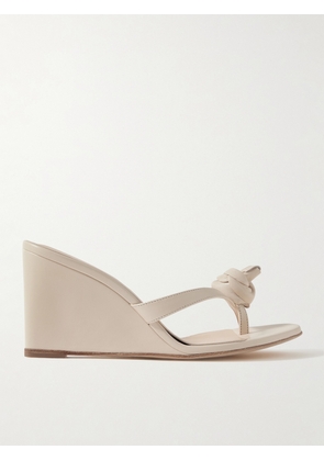 Magda Butrym - Appliquéd Leather Wedge Sandals - Cream - IT35,IT36,IT37,IT37.5,IT38,IT38.5,IT39,IT39.5,IT40,IT40.5,IT41,IT41.5
