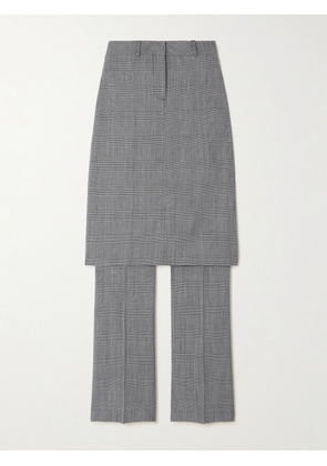 COPERNI - Layered Prince Of Wales Checked Wool Straight-leg Pants - Gray - FR 34,FR 36,FR 38,FR 40,FR 42,FR 44