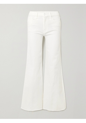 Mother - + Net Sustain The Roller Fray Frayed High-rise Wide-leg Jeans - White - 23,24,25,26,27,28,29,30,31,32