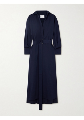 SASUPHI - Francesca Belted Cotton And Silk-blend Maxi Shirt Dress - Blue - IT36,IT38,IT40,IT42,IT44