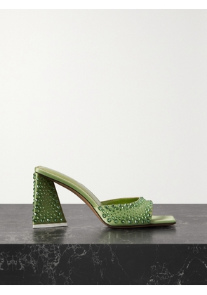 The Attico - Mini Devon Crystal-embellished Satin Mules - Green - IT35,IT36,IT37,IT37.5,IT38,IT38.5,IT39,IT39.5,IT40,IT40.5,IT41,IT42