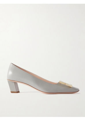 Roger Vivier - Belle Vivier 45 Buckled Leather Pumps - Gray - IT34,IT35,IT35.5,IT36,IT36.5,IT37,IT37.5,IT38,IT38.5,IT39,IT39.5,IT40,IT40.5,IT41,IT41.5,IT42