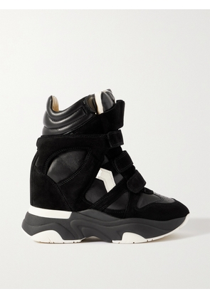Isabel Marant - Balskee Leather And Suede High-top Wedge Sneakers - Black - FR35,FR36,FR37,FR38,FR39,FR40,FR41