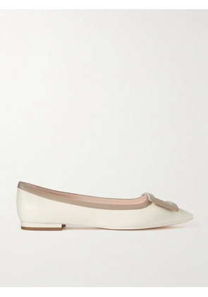 Roger Vivier - Gommettine Two-tone Leather Point-toe Ballet Flats - Cream - IT34,IT34.5,IT35,IT35.5,IT36,IT36.5,IT37,IT37.5,IT38,IT38.5,IT39,IT39.5,IT40,IT40.5,IT41,IT41.5,IT42