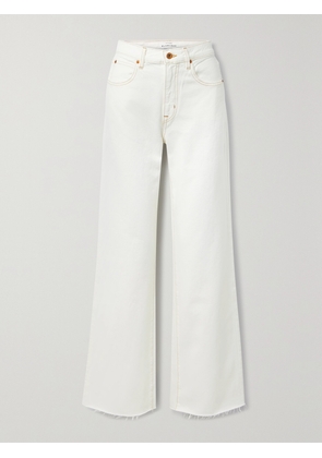 SLVRLAKE - Grace Frayed High-rise Wide-leg Jeans - White - 23,24,25,26,27,28,29,30,31,32