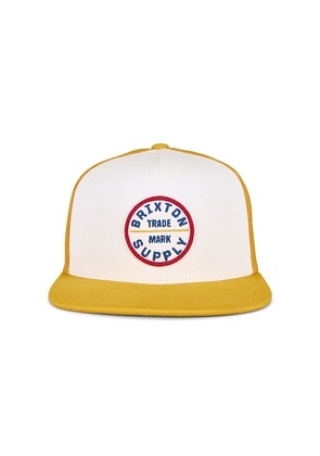 Brixton Oath Trucker Hat in Yellow.