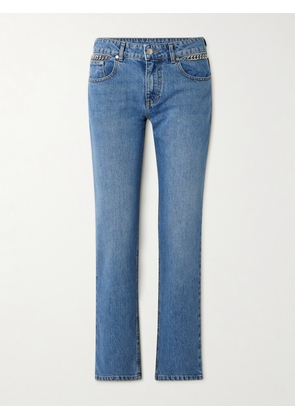 Stella McCartney - + Net Sustain Falabella Chain-embellished Mid-rise Straight-leg Jeans - Blue - 24,25,26,27,28,29,30,31,32,33