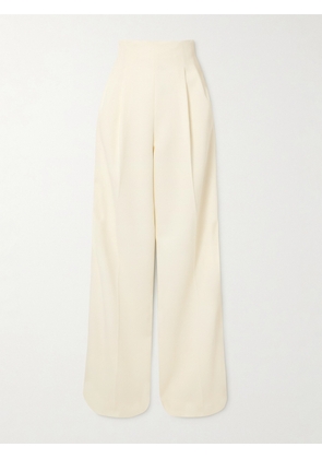 Emilia Wickstead - Clarine Pleated Crepe Wide-leg Pants - Ivory - UK 6,UK 8,UK 10,UK 12,UK 14,UK 16