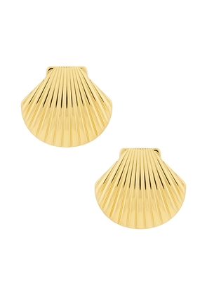 Casa Clara Indigo Earrings in Metallic Gold.