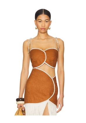 AZULU Ariel Top in Cognac. Size L. Also in S.