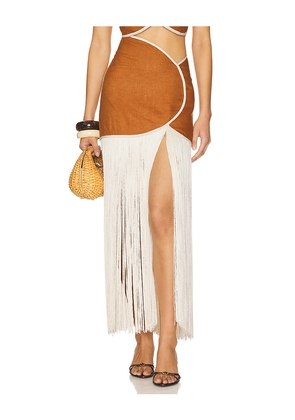 AZULU Joelle Skirt in Cognac. Size L. Also in S, XXS.