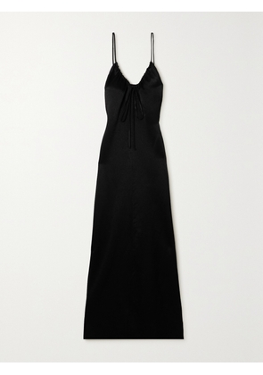 Proenza Schouler White Label - Harper Open-back Gathered Satin-crepe Maxi Dress - Black - US0,US2,US4,US6,US8,US10,US12