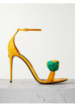Dolce & Gabbana - Embellished Patent-leather Sandals - Yellow - IT36,IT37,IT37.5,IT38,IT38.5,IT39,IT39.5,IT40,IT40.5,IT41