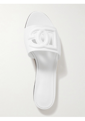 Dolce & Gabbana - Bianca Cutout Leather Slides - White - IT35,IT35.5,IT36,IT36.5,IT37,IT37.5,IT38,IT38.5,IT39,IT39.5,IT40,IT40.5,IT41