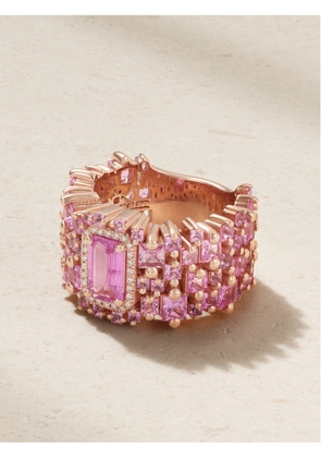 Suzanne Kalan - 18-karat Rose Gold, Sapphire And Diamond Ring - 6 1/2