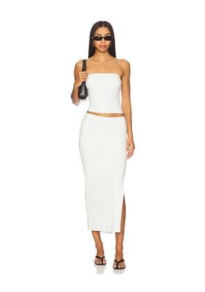 ALL THE WAYS Natalie Skirt Set in White. Size L. Also in XS, XXS, S, M, XL.