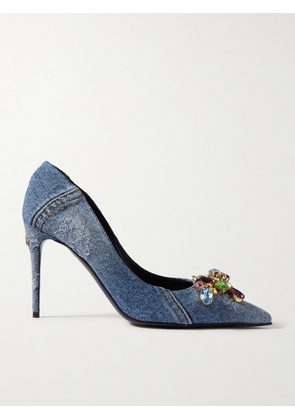 Dolce & Gabbana - Embellished Denim Pumps - Blue - IT35,IT35.5,IT36,IT36.5,IT37,IT37.5,IT38,IT38.5,IT39,IT39.5,IT40,IT40.5,IT41