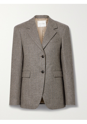 Veronica de Piante - Enrico Herringbone Pinstriped Wool And Cashmere-blend Blazer - Brown - IT38,IT40,IT42,IT44,IT46