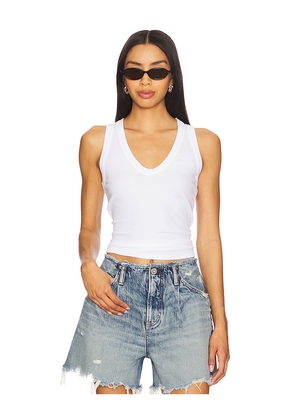 COTTON CITIZEN Verona U Neck Tank Top in White. Size L. Also in XS, S, M.