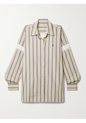 Diotima - Winston Crochet-trimmed Striped Cotton-poplin Shirt - Multi - 1,2,3,4