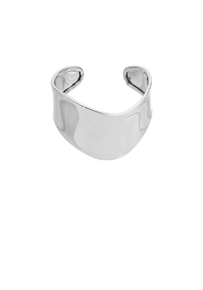 Ettika Smooth Cuff Bracelet in Metallic Silver.