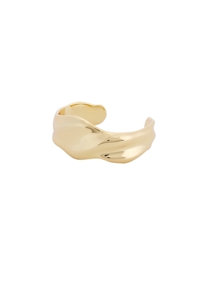 Ettika Wavy Days Cuff in Metallic Gold.