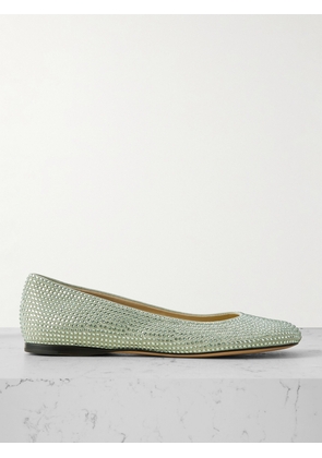 LOEWE - Crystal-embellished Suede Ballet Flats - Green - IT36,IT37,IT38,IT39,IT40,IT41