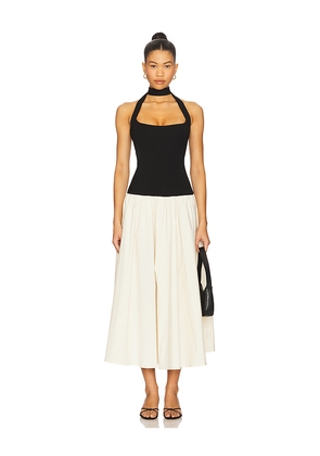 Camila Coelho Andrade Midi Dress in Black,White. Size L. Also in XXS, XS, S, M.