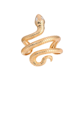 Ettika Serpent Statement Cuff in Metallic Gold.