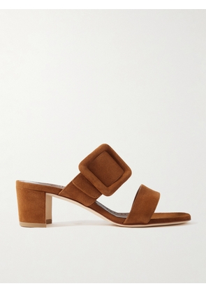 Manolo Blahnik - Titubanew 50 Buckled Suede Sandals - Brown - IT35,IT35.5,IT36,IT36.5,IT37,IT37.5,IT38,IT38.5,IT39,IT39.5,IT40,IT40.5,IT41,IT41.5,IT42,IT42.5