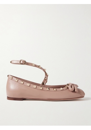 Valentino Garavani - Rockstud Leather Ballet Flats - Neutrals - IT35,IT35.5,IT36,IT36.5,IT37,IT37.5,IT38,IT38.5,IT39,IT39.5,IT40,IT40.5,IT41,IT41.5,IT42