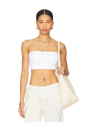 Enza Costa Essential Bandeau Top in White. Size L. Also in XS, S, M, XL.