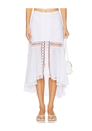 Charo Ruiz Ibiza Clair Midi Skirt in White. Size L. Also in M.