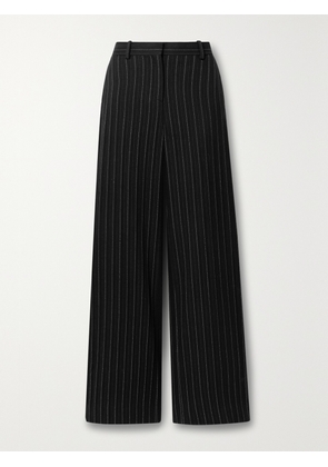 Veronica de Piante - Anya Pinstriped Wool Wide-leg Pants - Black - IT38,IT40,IT42,IT44,IT46
