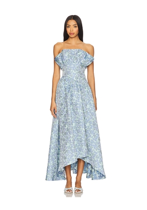 ELLIATT x REVOLVE Jacquard Asymmetric Gown in Blue. Size L. Also in S, XS, M, XL.