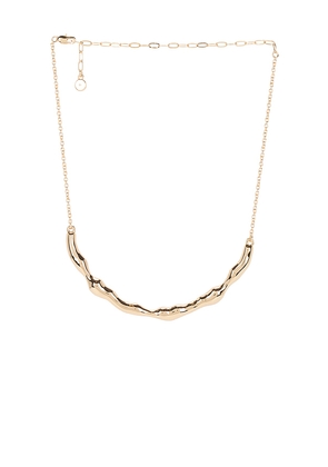 Ettika Molten Metal Pendant Necklace in Metallic Gold.