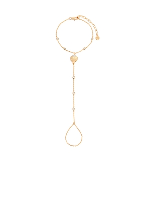 Ettika Oceanic Dreams Hand Chain in Metallic Gold.