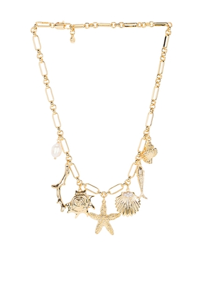 Ettika Oceanic Dreams Charm Necklace in Metallic Gold.